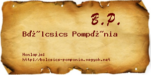 Bölcsics Pompónia névjegykártya
